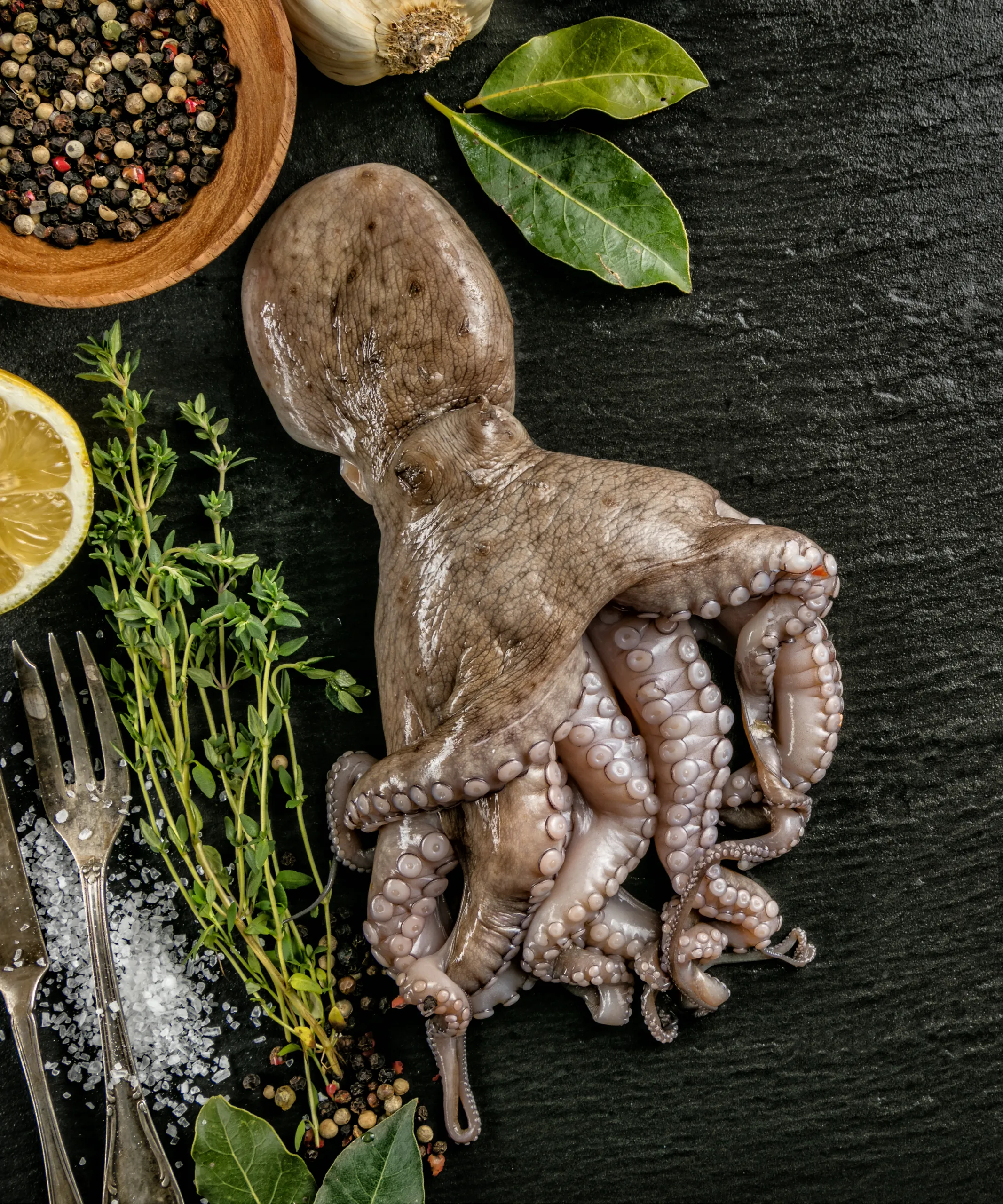 Whole Cleaned Octopus Single-Skin